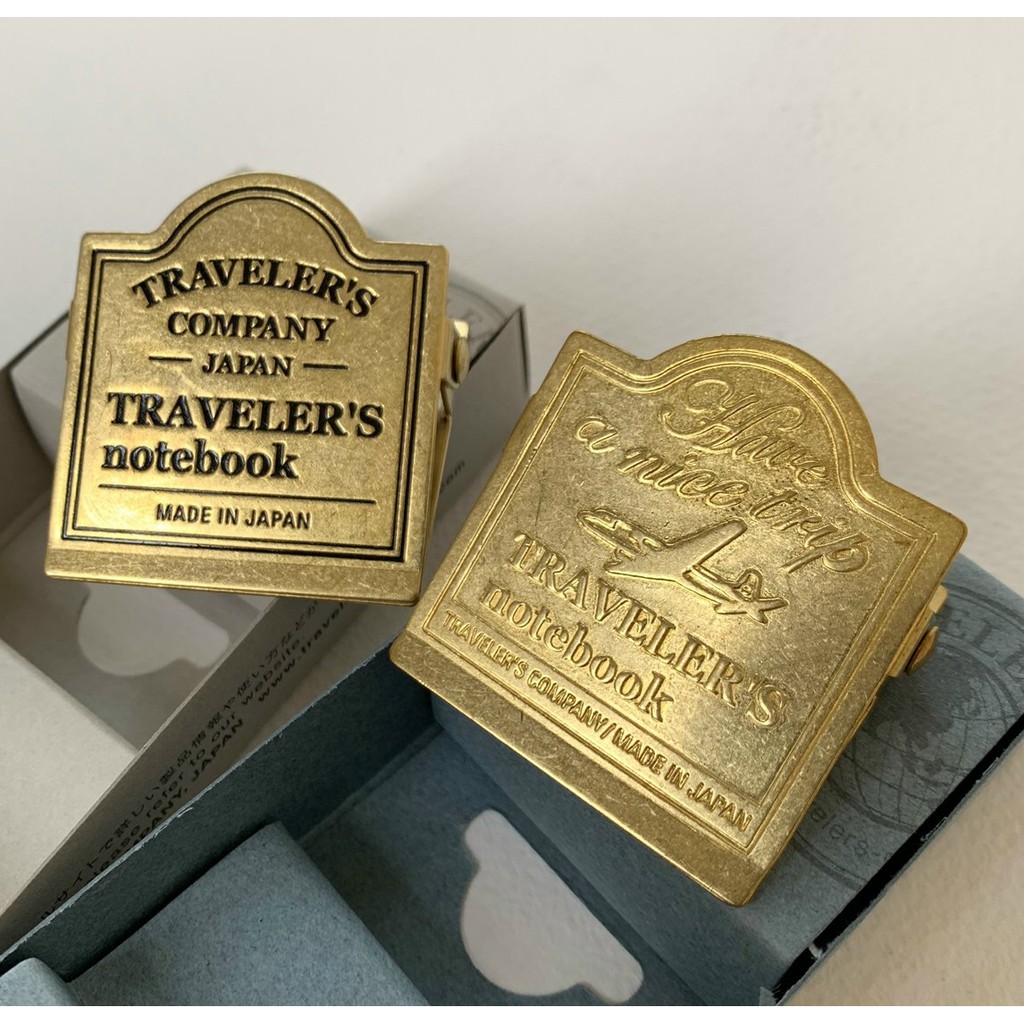 全新 日本製造TRAVELER'S notebook通用配件 / 黃銅夾..單件450