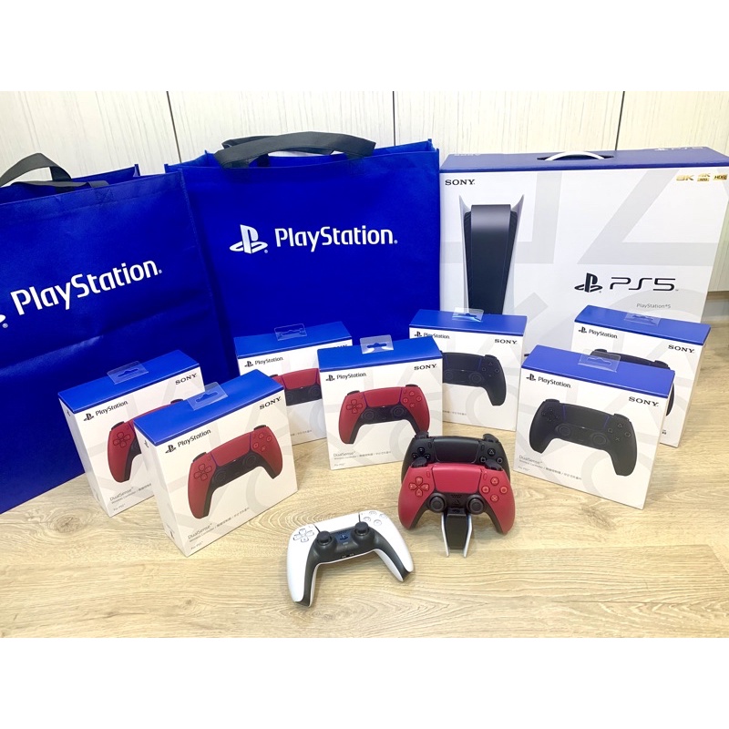 全新原廠Sony PS5 Play Station 5 DualSense星塵紅午夜黑無線控制器把手3D無線耳機座充充電