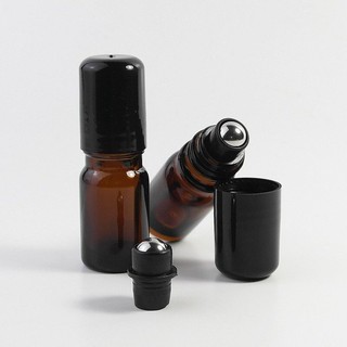【精油瓶】5m 10ml 15ml茶色玻璃滾珠瓶 不鏽鋼滾珠