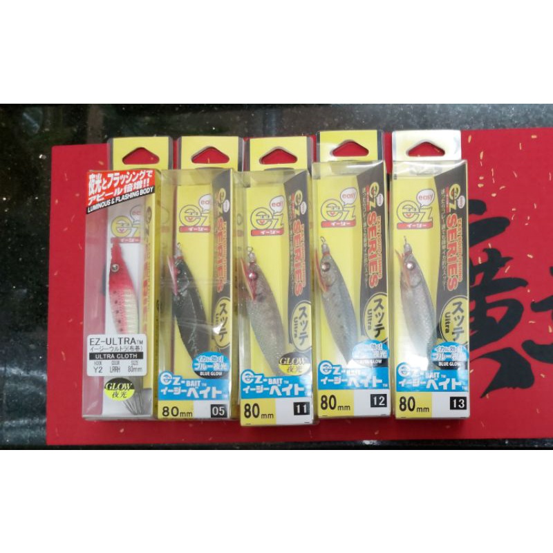 DUEL EZ-ベイト™ A1709 80mm 羽毛布卷木蝦 雙傘鉤 船釣 透抽 小管季 小搞搞