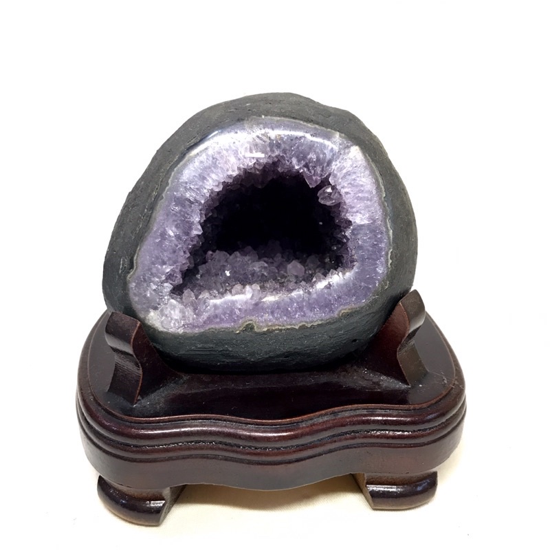 ［收藏家］天然烏拉圭紫水晶洞 esp等級 瑪瑙邊 迷你水晶洞 小水晶洞1017g