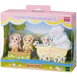 日本 森林家族 鴨子 鴨鴨 三胞胎 嬰兒推車 玩偶組 全新現貨