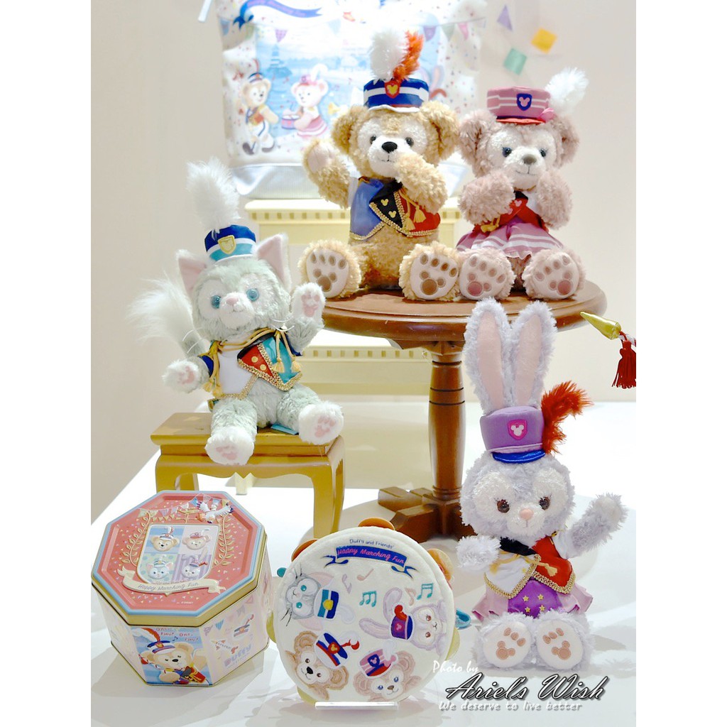 Ariel's Wish日本東京迪士尼代購達菲熊Duffy雪莉玫傑拉東尼史黛拉兔35週年樂團SS號玩偶娃娃安撫抱枕絕版品