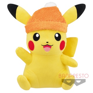 日本景品/冬季皮卡丘/毛帽/橘色帽子/神奇寶貝/精靈寶可夢/寶可夢/Pokemon/限定款/娃娃/玩偶/正版/現貨