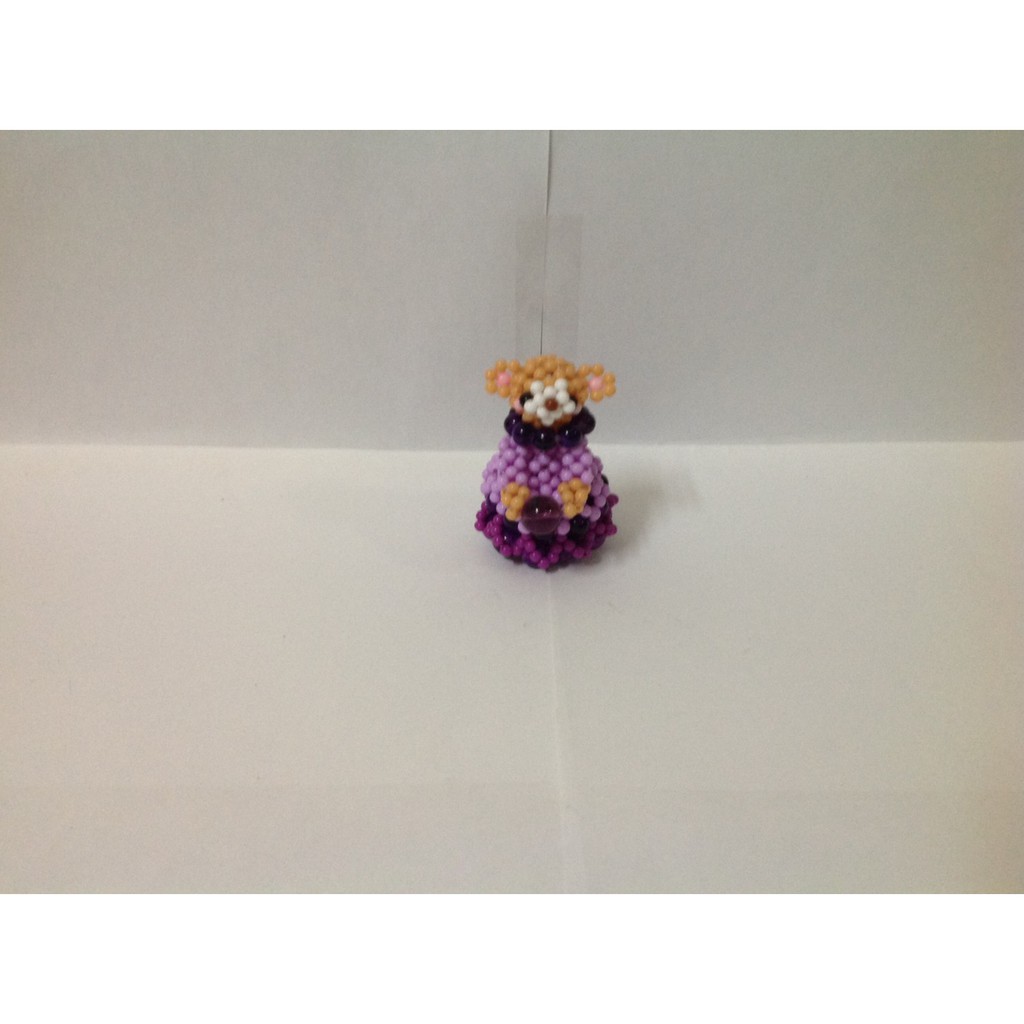 串珠成品-開運泰迪熊(紫)