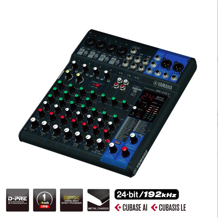 【陸比音樂．實體店】YAMAHA - MG10XU 專業型混音器 MIXER 可當錄音介面 USB 支援48V