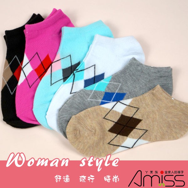 Amiss流行提花少女船襪【4雙組】 C802-3
