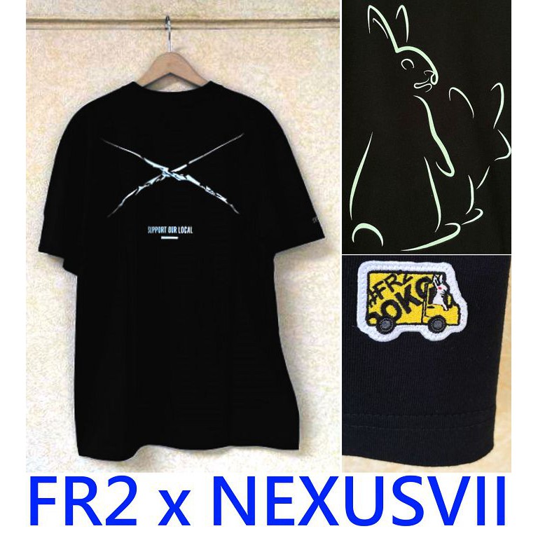 Black全新fr2 X Nexusvii夜光大x做愛兔logo行動商店限定短t 無一般店家市售 蝦皮購物