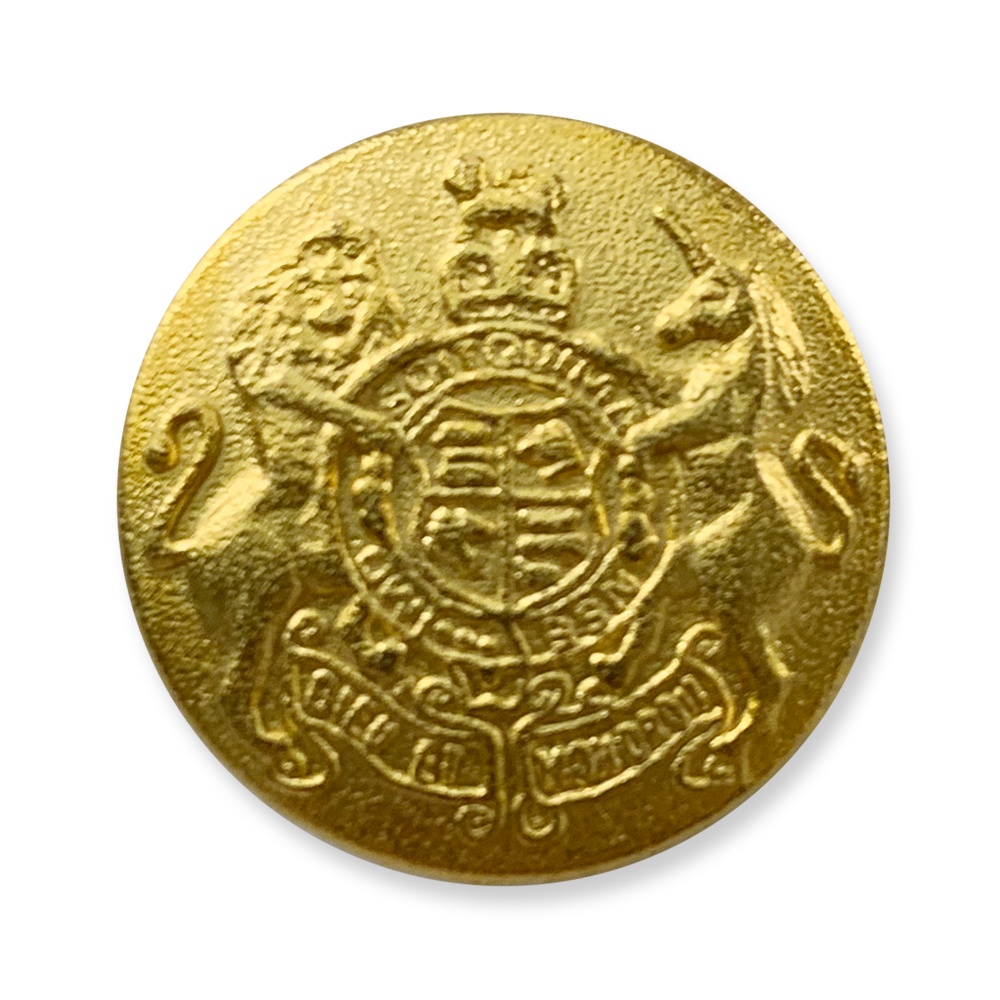 義大利製 獨角獸 皇冠 盾牌 金屬釦 金屬鈕釦 合金鈕釦 10顆/組 6390 金色【恭盟】