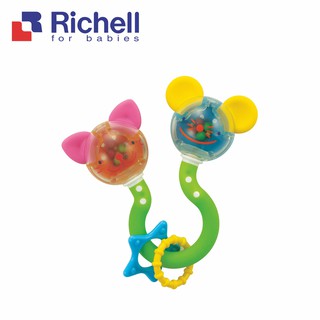 Richell 利其爾｜新老鼠一家親固齒器(可愛的動物造型吸引寶寶注意)