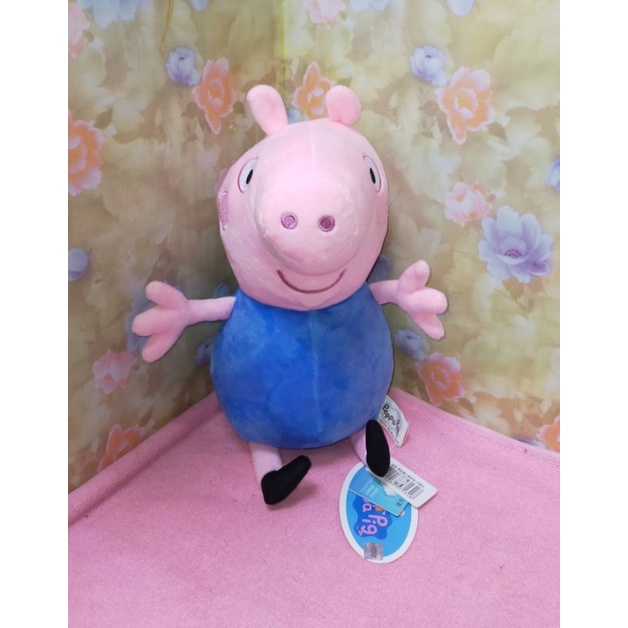 正版  Peppa pig 佩佩豬 玩偶 粉紅豬小妹 坐姿款 佩佩 喬治 娃娃 絨毛玩偶 玩偶 10英吋