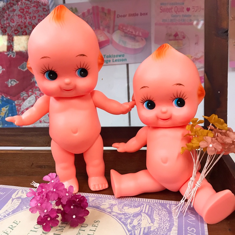 20公分Q比娃娃 20cm kewpie Q比公仔 小天使娃娃 膠皮娃娃 日本製 坐姿Q比娃娃 古董娃娃 公仔娃娃