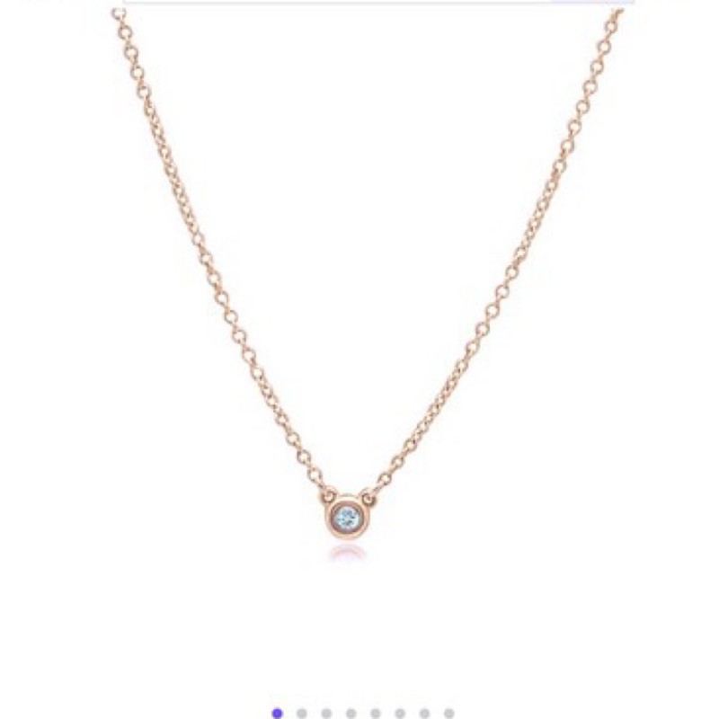 Tiffany&amp;co  18k玫瑰金鑽石項鍊