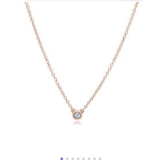Tiffany&co 18k玫瑰金鑽石項鍊