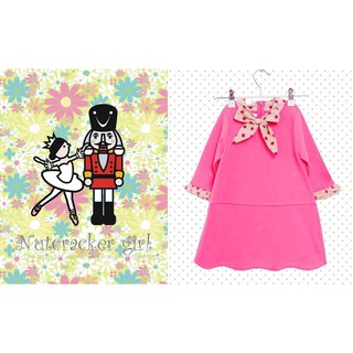 [胡桃鉗女孩] 桃紅色洋裝 七分袖 韓國童裝 零碼 出清