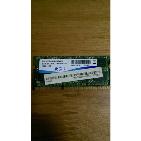 Notebook RAM DDR3 2GB 筆電 記憶體