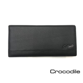 【寧寧精品】臺中35年皮件店 Crocodile保用十年百貨專櫃正品牛皮真皮黑色男用長皮夾 咖啡色男用長夾 855-1