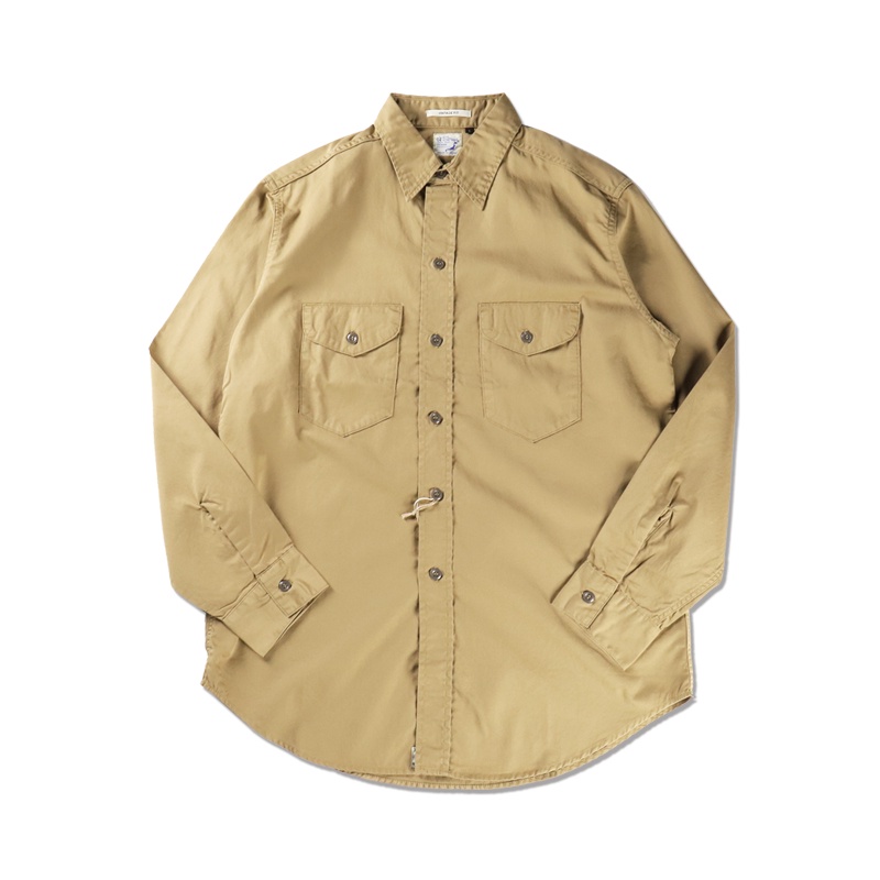 日本orSlow Utility Work Shirt復古多功能口袋工作襯衫卡其色日本製