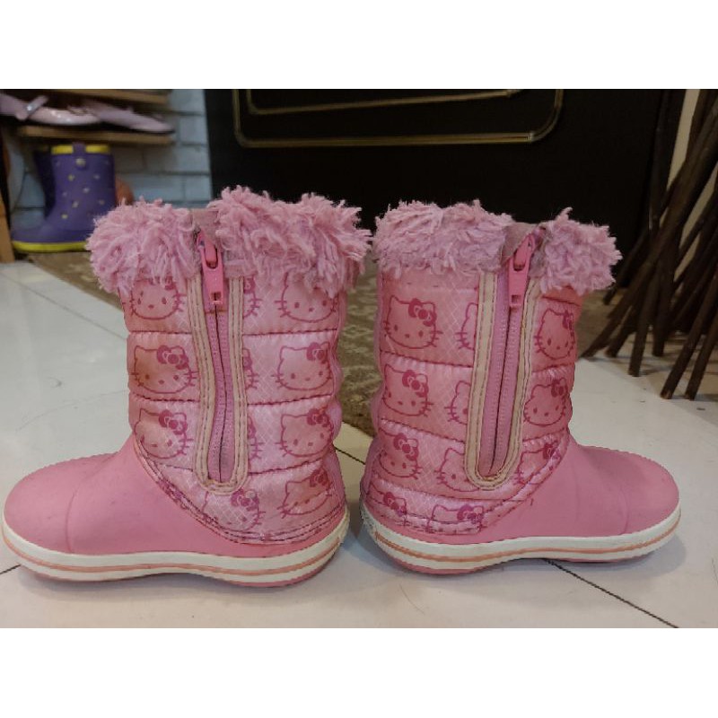 二手CROCS粉紅色靴子（尺寸C6）