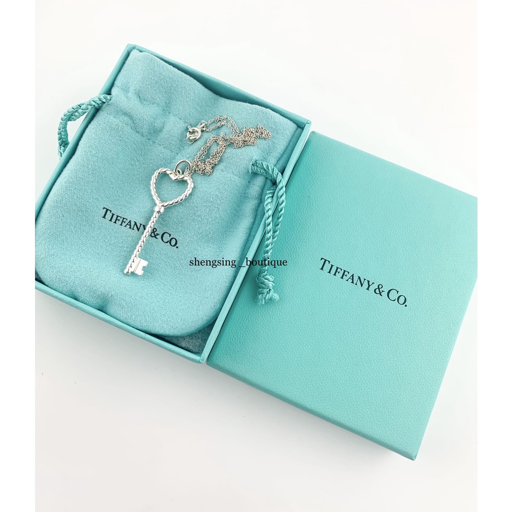 （歡迎線上刷卡無息分期） [二手正品]TIFFANY&amp;Co. 925純銀 twist 愛心紐結鑰匙項鍊