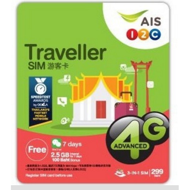 泰國 AIS 4G 3G 上網卡 電話卡 網路  旅遊卡 旅行卡  吃到飽 無限上網 $299 $130