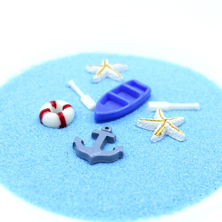 袖珍娃娃屋 樹脂救生圈diy飾品海洋系列船錨微景觀小船 海星船槳配件-K3 微景拍攝道具 家家酒玩具 兒童diy禮物
