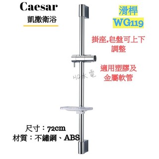 🔸HG水電🔸 Caesar 凱撒衛浴 滑桿 WG119 72cm 不鏽鋼ABS