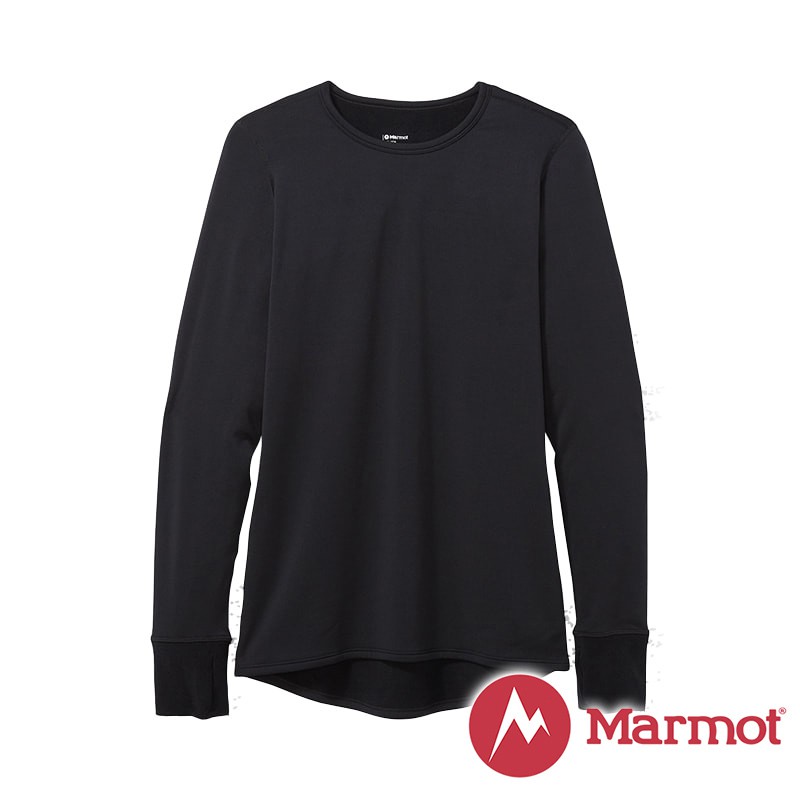 【Marmot】女 Polartec 圓領防曬抑味彈性長袖排汗衣『黑』82170