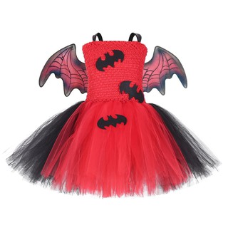 【小阿霏】女童萬聖節服裝 蝙蝠裝tutu女孩化裝舞會cosplay造型 兒童蓬蓬裙洋裝CL234