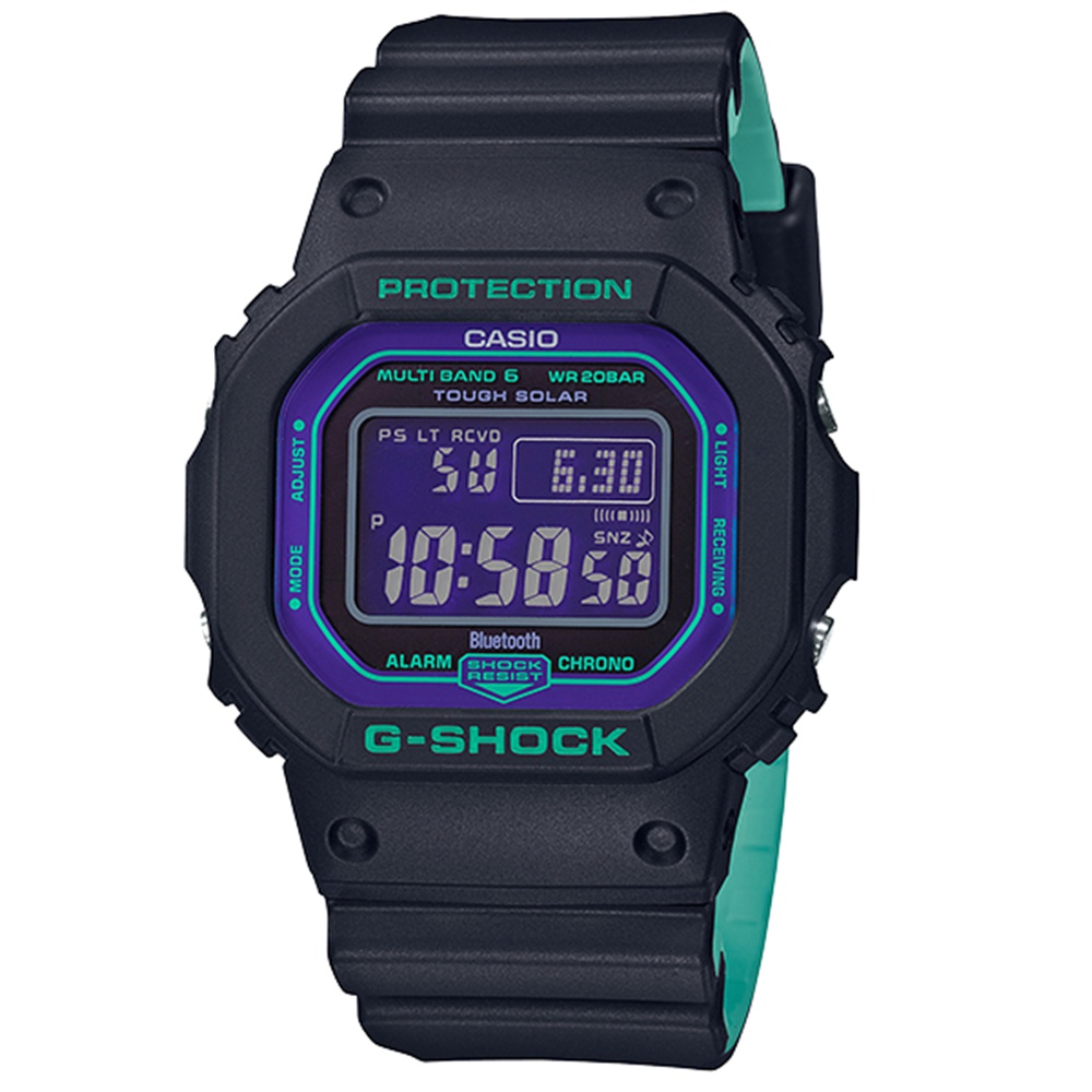 【CASIO】G-SHOCK 經典5600系列太陽能電力世界六局電波藍芽款 GW-B5600BL-1 台灣卡西歐保固一年