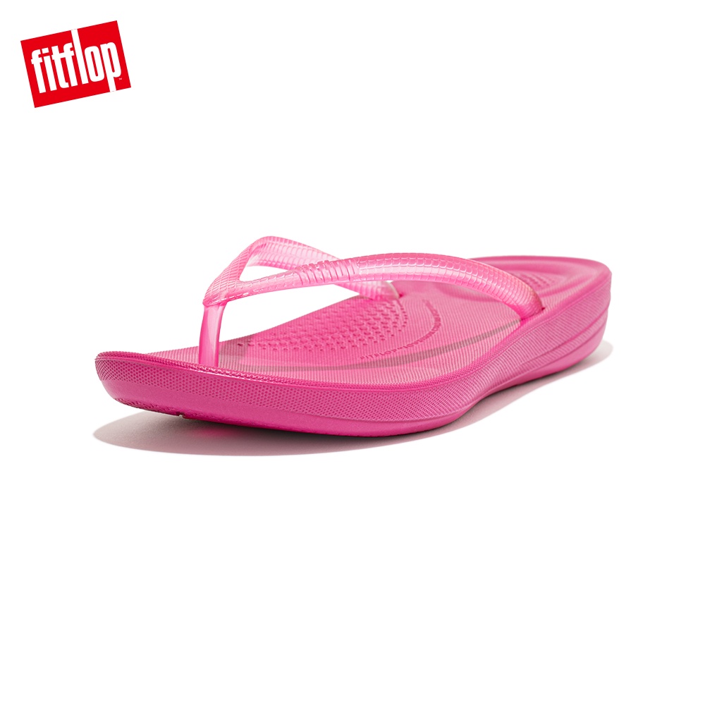 【FitFlop】iQUSHION TRANSPARENT FLIP-FLOPS透明輕量人體工學夾腳涼鞋-女(紫紅色)