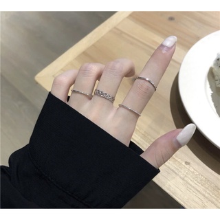 遇見你💖【臺灣現貨】4件戒指組 ins 冷淡風 個性簡約 素圈開口戒指組