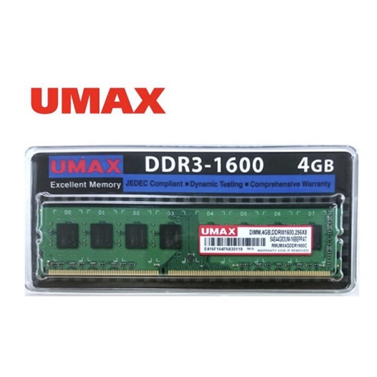 2021/1/17購買, UMAX力晶 4GB DDR3-1600 /終身保固/原價屋購買 2條