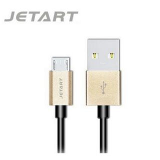 Jetart Micro USB to USB 金屬快充傳輸線(香檳金 / 黑線) CAB050