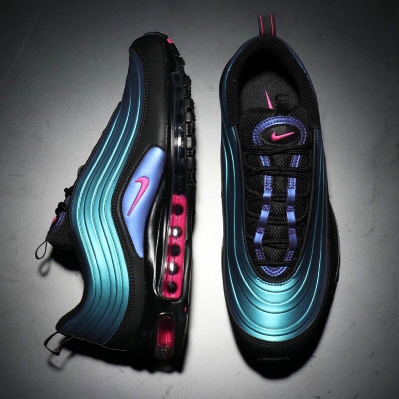 @SIX@NIKE AIR MAX 97 黑紫 銀河 炫彩變色 全氣墊 變色龍 反光 經典款 男 AV1165-001