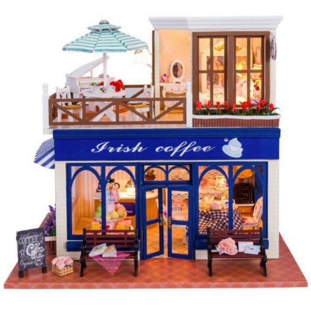 ↘現貨↙ DIY小木屋 愛爾蘭咖啡之旅 手工拼裝房子 建築模型 送工具、膠 生日快樂 聖誕節 紀念日