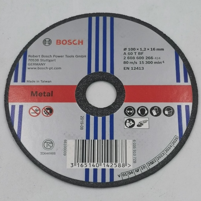"台南工具好事多" 公司貨 德國 BOSCH 博世 4吋研磨砂輪片 (100 x 16 x 1.2mm)