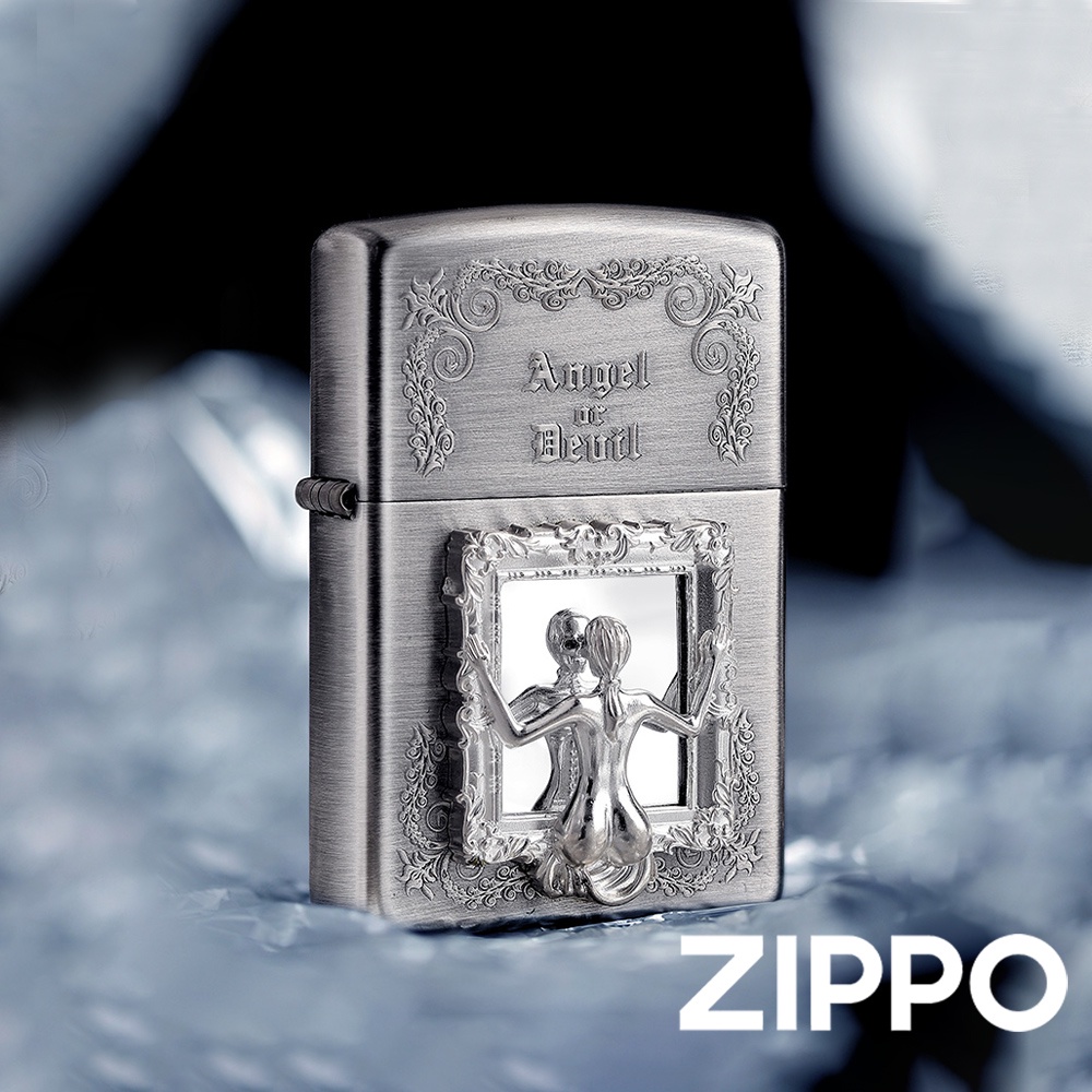 ZIPPO 鏡中人-天使與魔鬼防風打火機 特別設計 禮盒套裝 書本 送禮  客製化 送給孤獨的自己