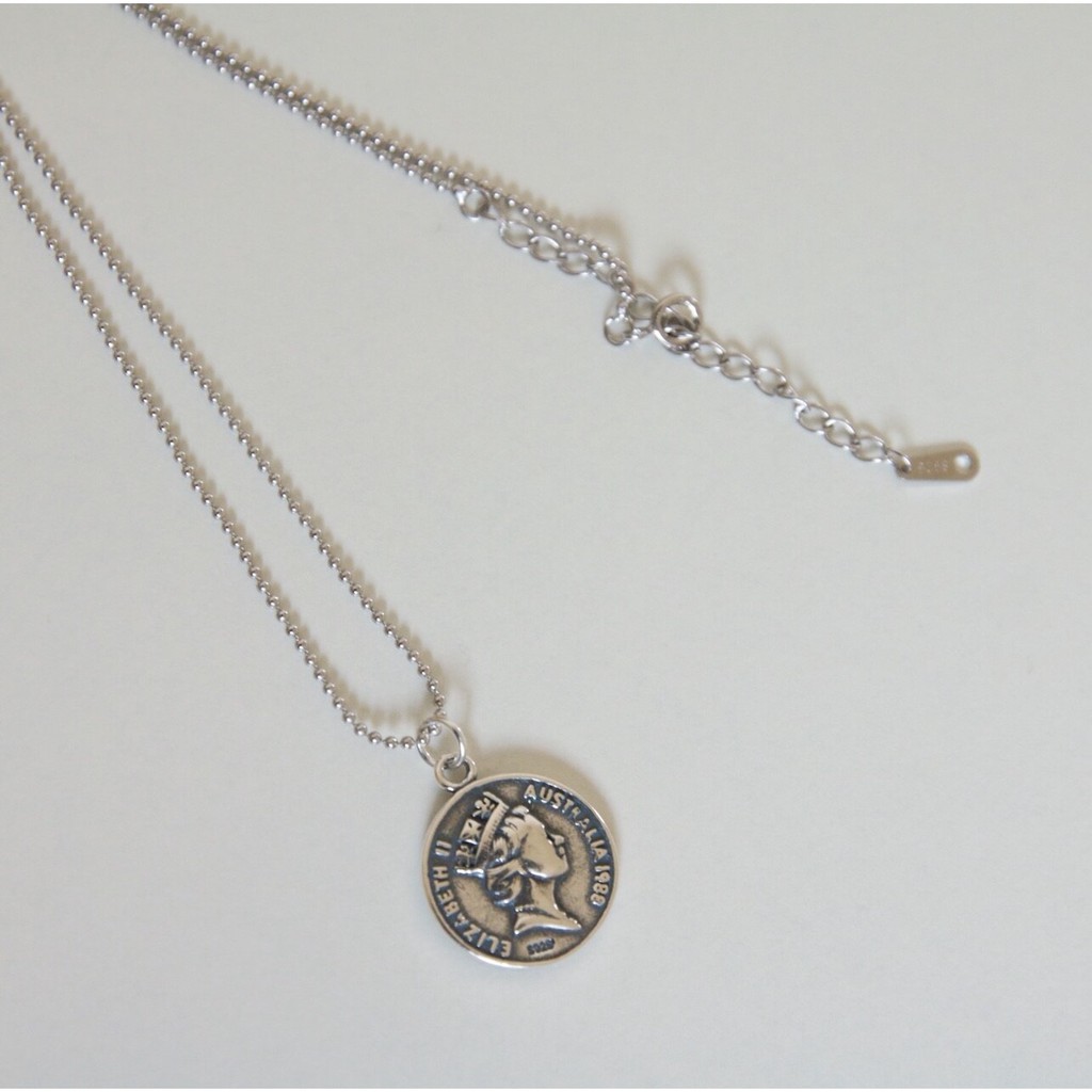 S925 Elizabeth Silver Coin Necklace S925純銀伊莉莎白銀幣項鍊