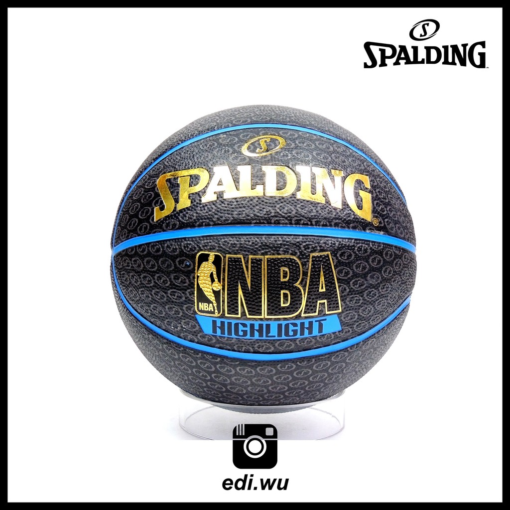 【運動王】SPALDING 斯伯丁 HIGHLIGHT NBA 7號 黑藍 籃球 另售 MOLTEN 打氣筒 籃球袋