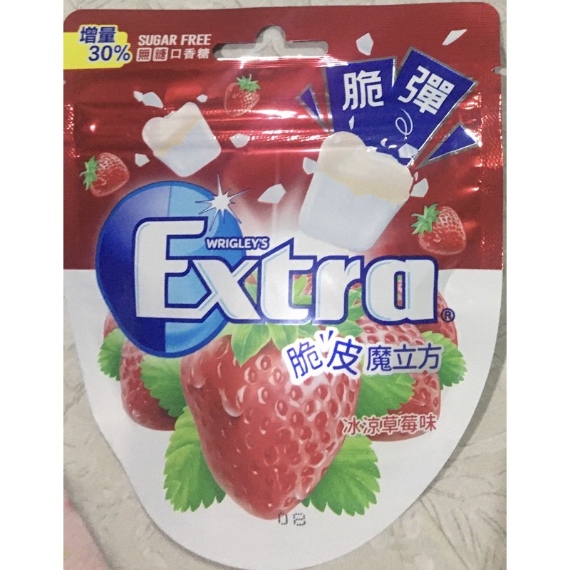 Extra脆皮魔力方口香糖-草莓口味