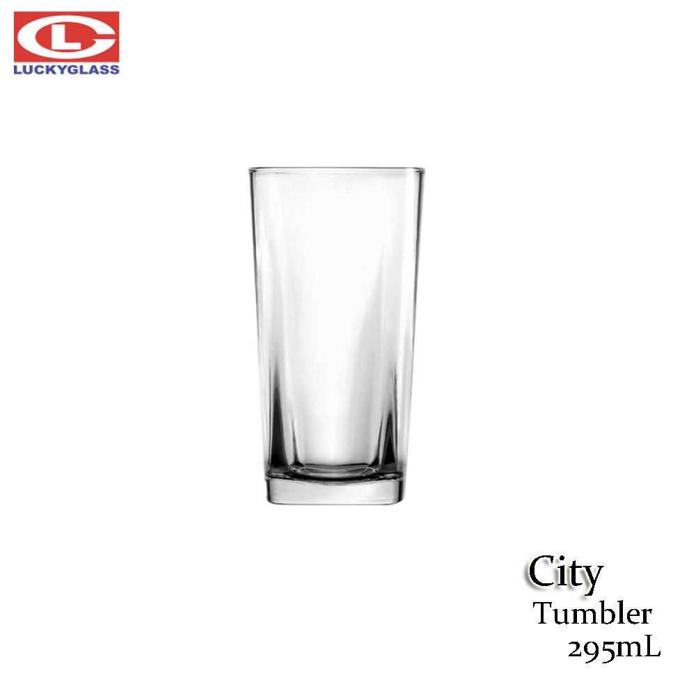 【泰國LUCKY】City Tumbler 城市方底高杯 295mL 果汁杯 酒杯 水杯 飲料杯 方底玻璃杯 方底杯