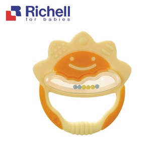 Richell 利其爾｜固齒器-橘黃色一般型 盒裝(從口部和手接受刺激)