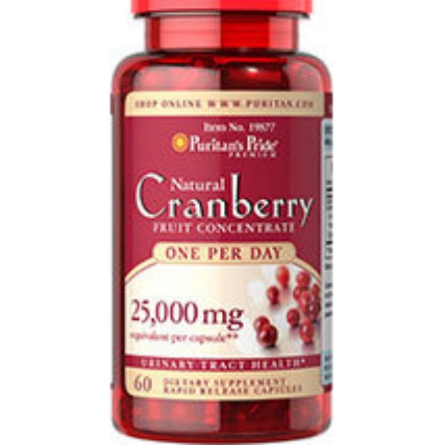 美國Puritan's Pride Cranberry 蔓越莓高含量 25,000mg/50倍濃縮 120顆