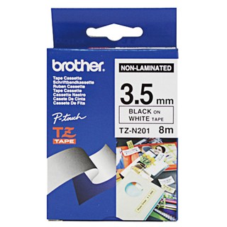 【Brother 色帶】無護貝 標籤色帶 3.5mm TZ-N201 黑底白字 PT-2700專用 原廠公司貨