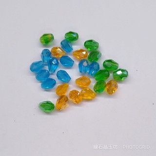 【現貨】彩色切面水滴直孔6*8mm玻璃散珠(20顆)/髮簪串珠/手作diy材料/項鍊/手鍊/耳環/腳鍊小吊墜配件