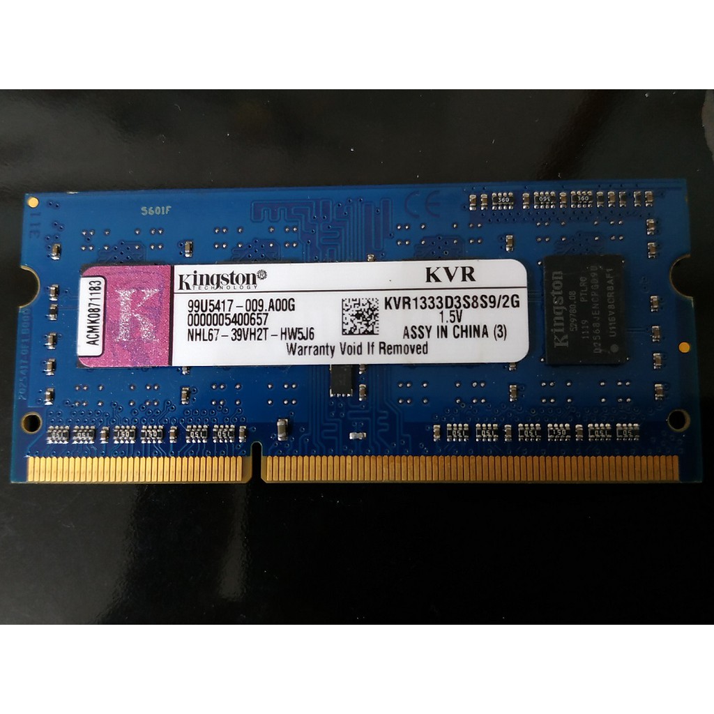 KINGSTON 金士頓 NB 用 DDR3-1333 2G+DDR2-800 2G 記憶體
