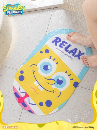 【防滑墊】【海綿寶寶IP】浴室兒童防滑墊 洗澡淋浴房防摔防水地墊PVC腳墊