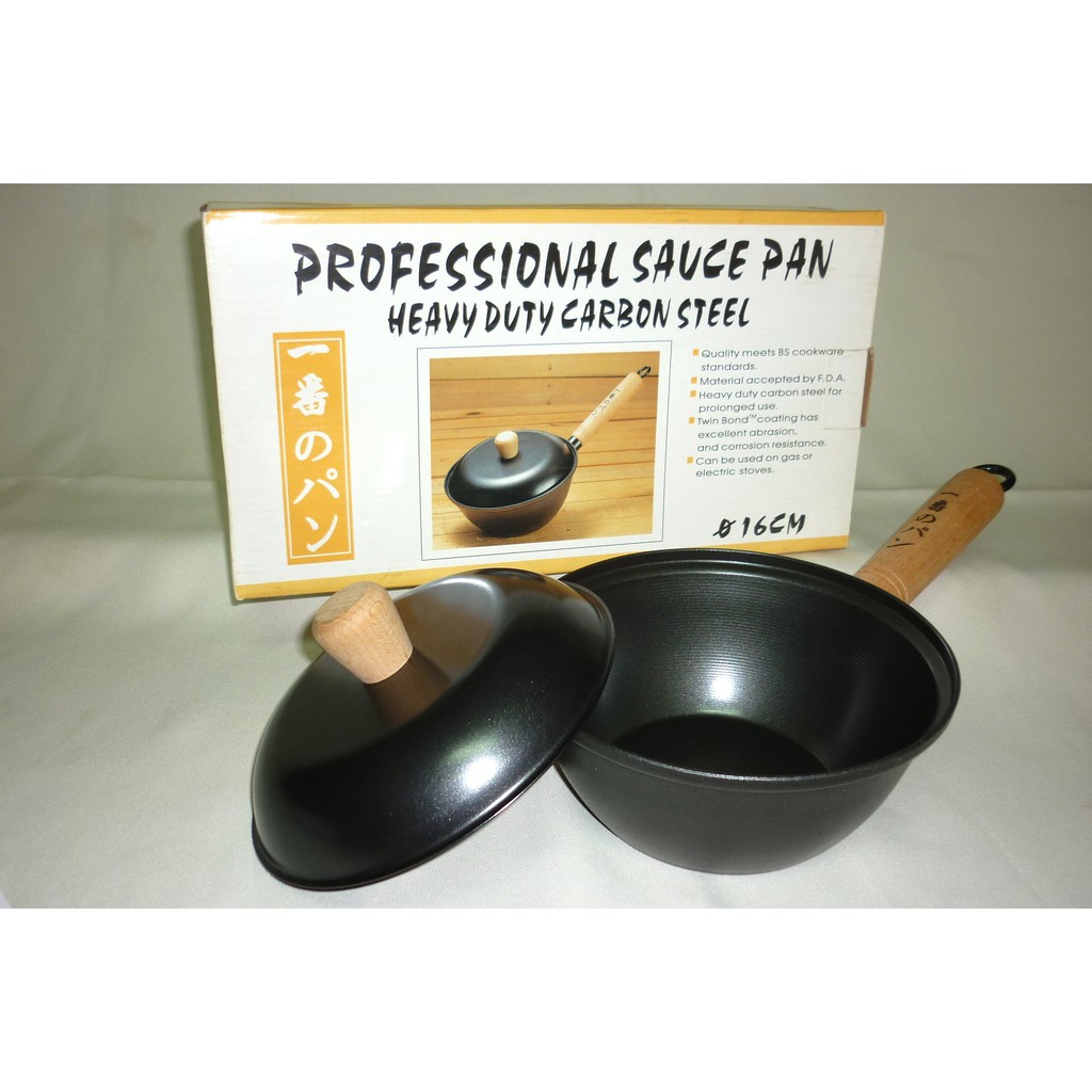 日本一番 16cm片手碳鋼三杯鍋 1.0L 單把手 碳鋼鍋 Professional Pot  有彩盒及無彩盒裝