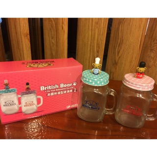 英國熊 兩個一起賣 飲料杯/玻璃瓶/梅森杯/梅森罐/水杯